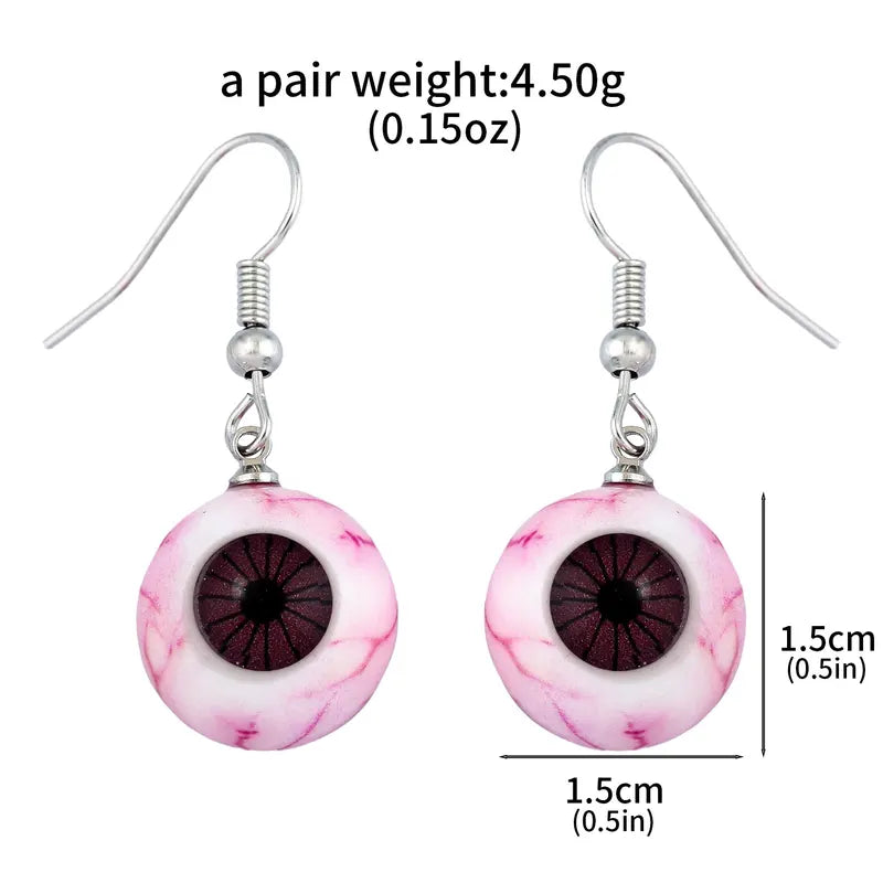 Halloween Gothic Bloodshot Eyeball Earrings 3D Horror Jewelry Gift