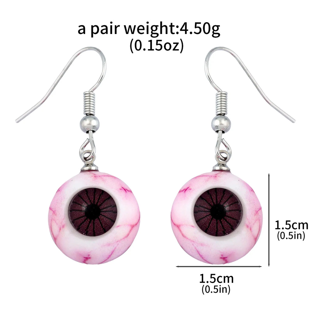 Halloween Gothic Bloodshot Eyeball Earrings 3D Horror Jewelry Gift