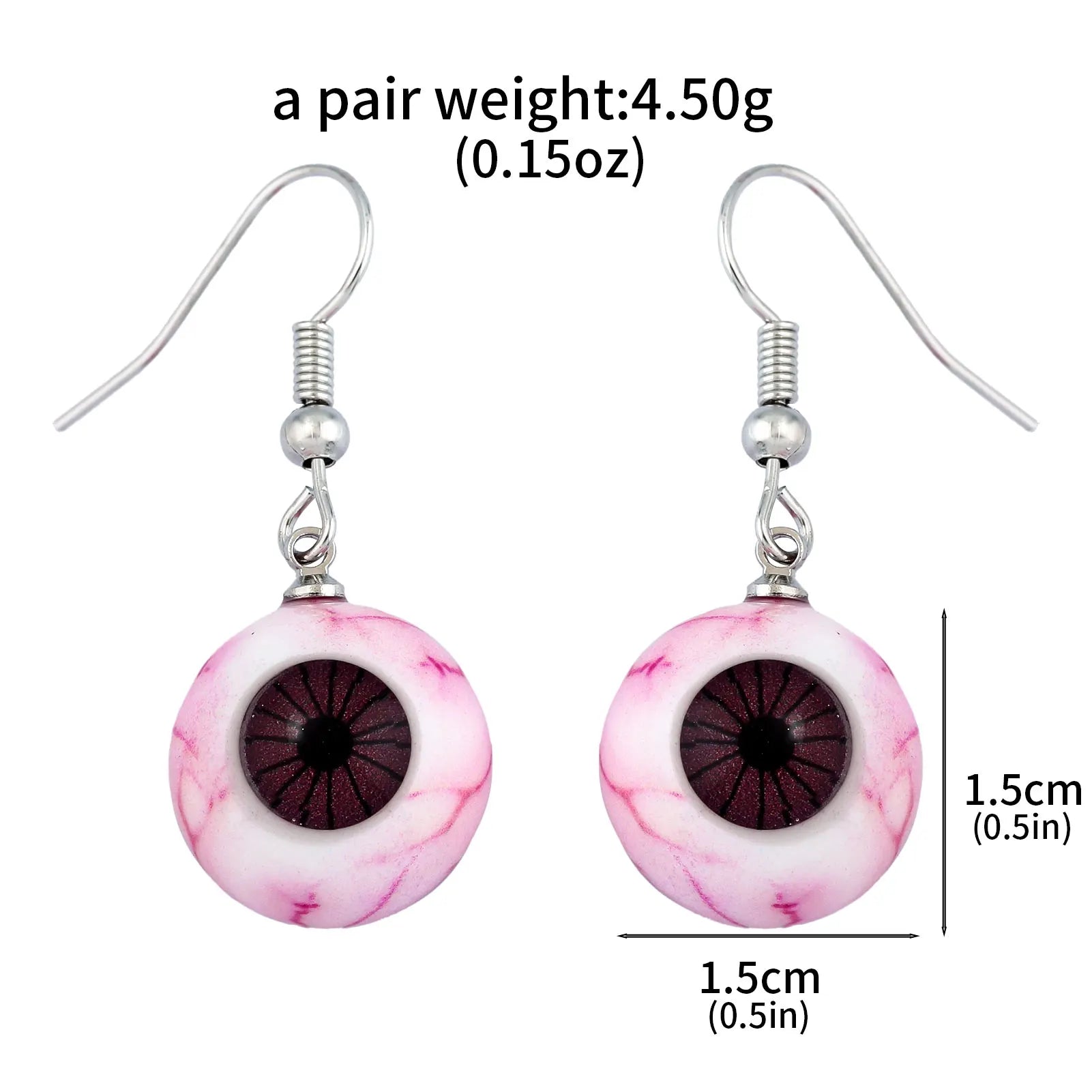 Halloween Gothic Bloodshot Eyeball Earrings 3D Horror Jewelry Gift