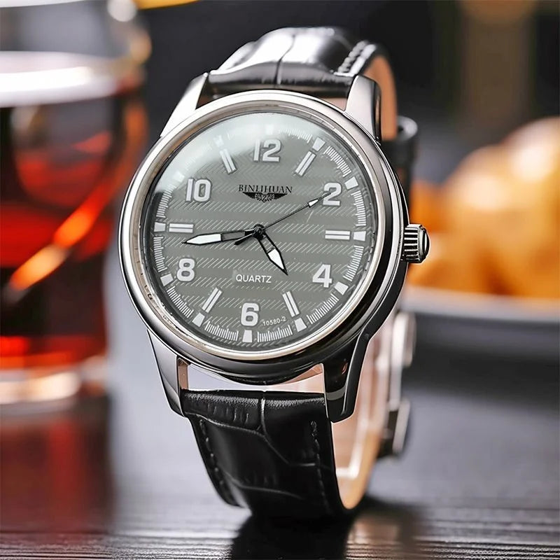 Men's Luxury Waterproof Quartz Wristwatch - Business Dress Leather Watch