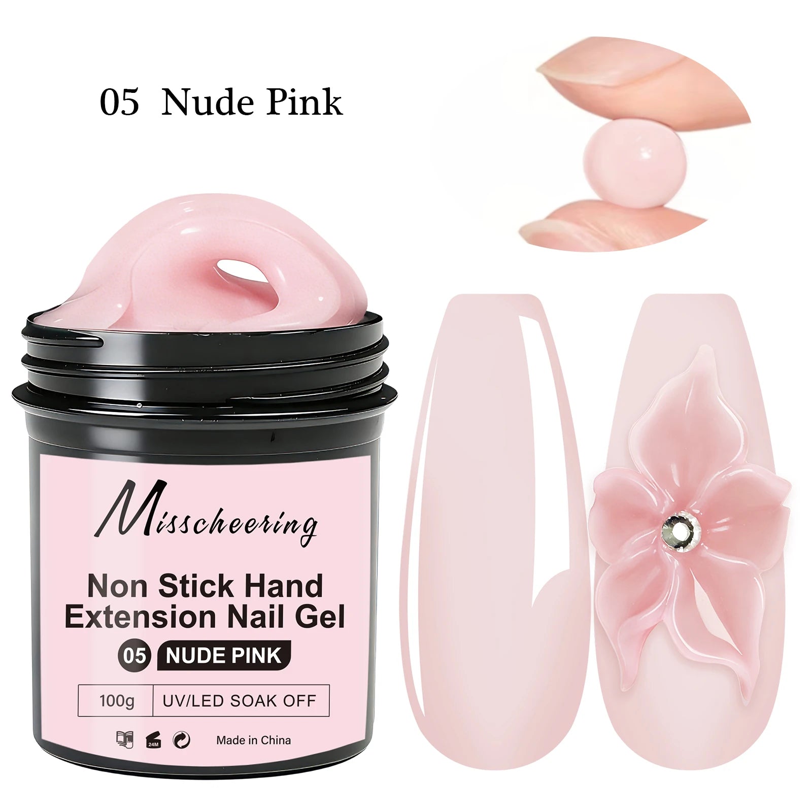 100g White Non-Stick Nail Gel for 3D Sculpting & Art - UV/LED Soak Off