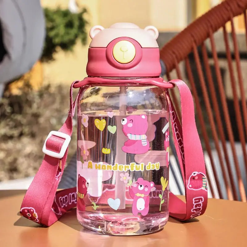 Kids Water Bottle with Straw BPA-Free Leakproof Outdoor Portable Children’s Drink Cup