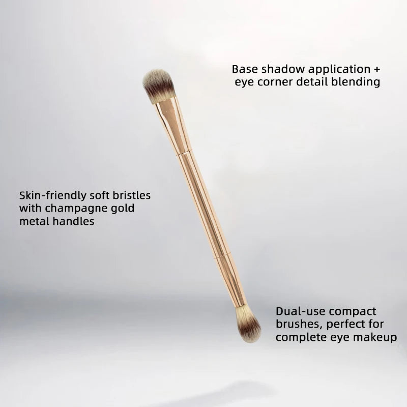 5PCS Makeup Brush Set - Synthetic Hair Foundation & Eyeshadow Brushes, Travel Friendly, Champagne Gold