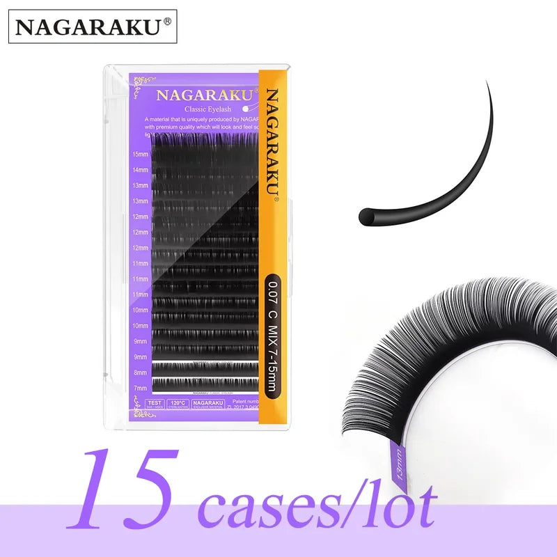 Wholesale Mink False Eyelashes Case Set - 15 Packs, 16 Rows, Premium Quality