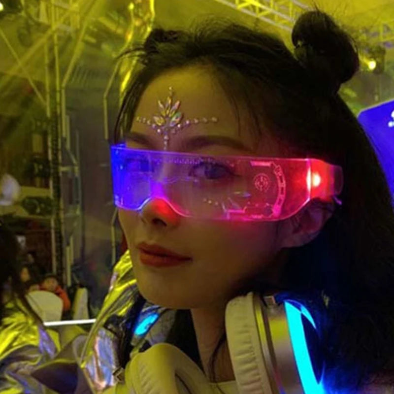 Luminous LED Glasses Neon Light Decoration for Nightclub DJ Dance Rave Costume