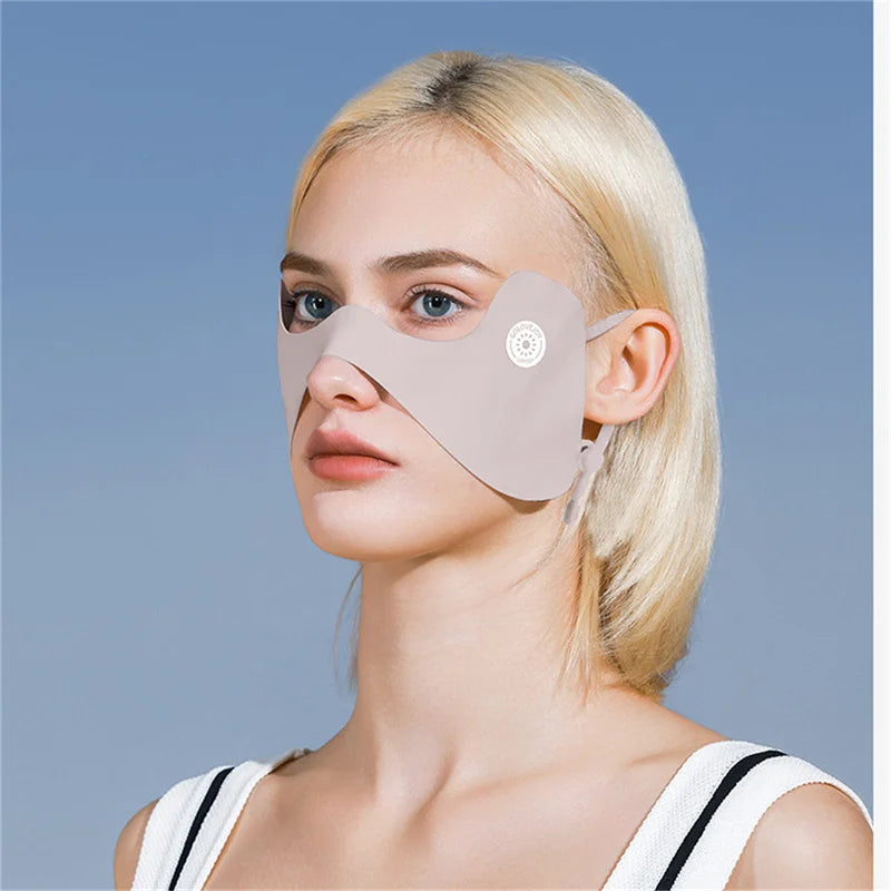 Summer UV Protection Mask - Breathable Ice Silk Face Cover for Outdoor Activities