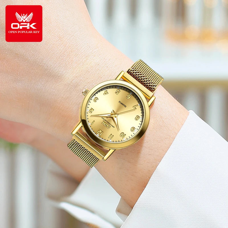 Women's Quartz Watch with Stainless Steel Mesh Strap Waterproof Fashion Wristwatch