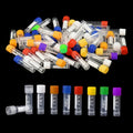 Laboratory Test Tubes Set 1-10ml with Screw Caps, Clear Sample Containers for Science & Chemistry
