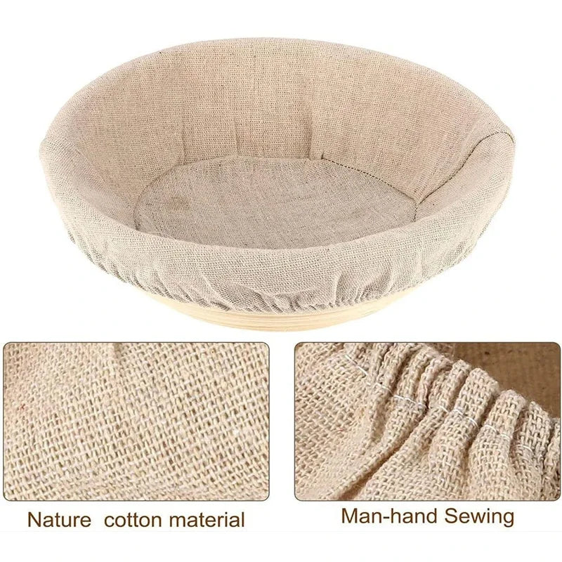 Bread Basket Liner Cloth Set - 10 Inch Round Dough Fermentation Covers DIY Baking Tools