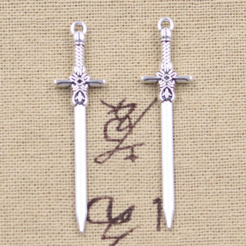 20pcs Silver Color Sword & Dagger Charms for Jewelry Making DIY Crafts Pendant Findings