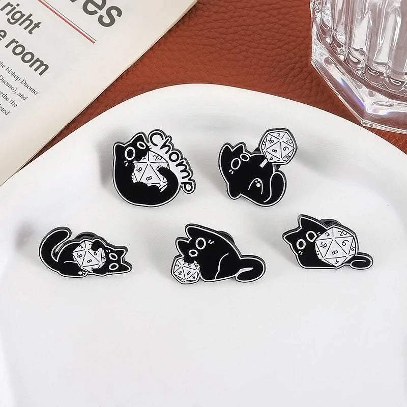 TRPG DICE Collectible Enamel Badge Pins - Gaming Brooches for Fans