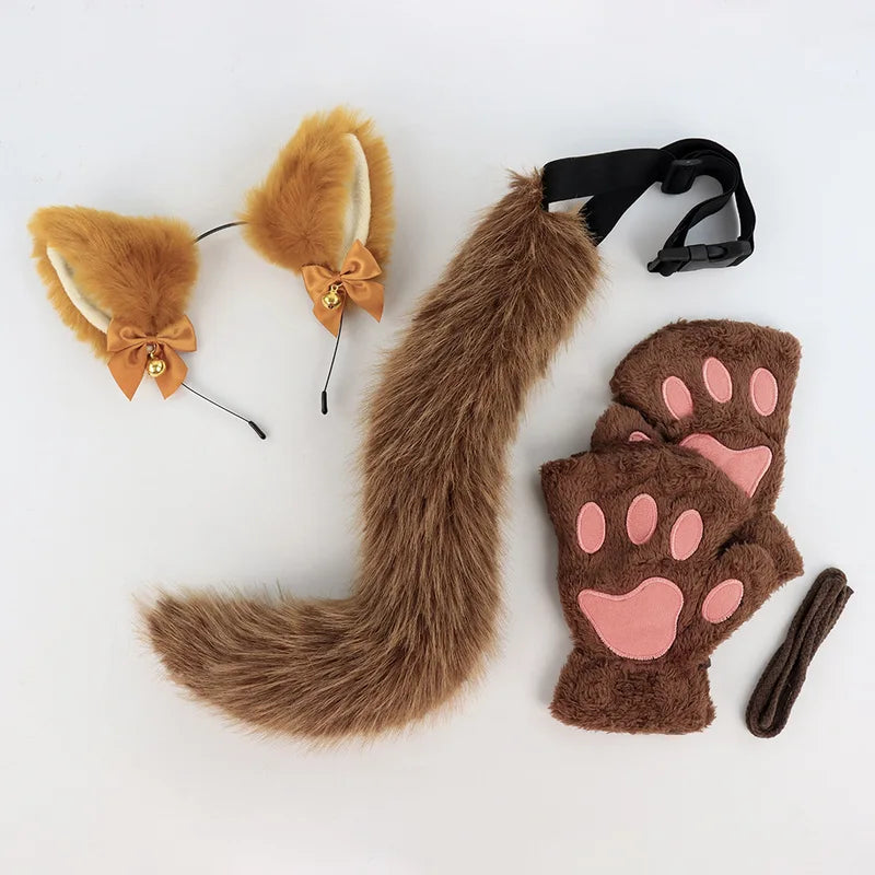 Halloween Cat Costume Set for Girls with Headband, Tail, Gloves - Multiple Colors
