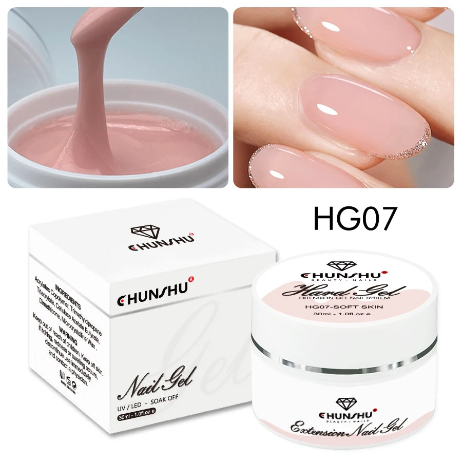 30ML Milky White Nail Extension Gel Self-Leveling Builder for Manicure