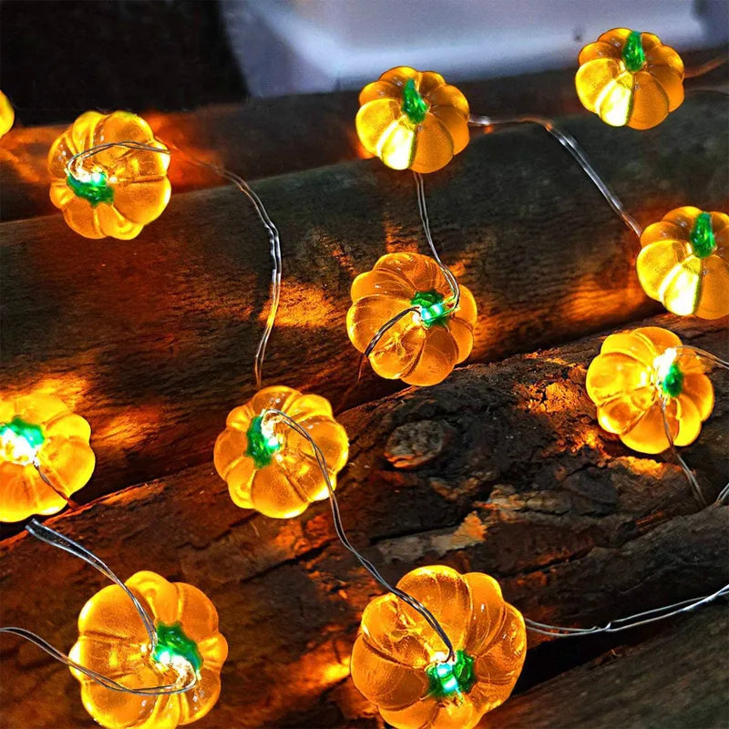 Halloween Pumpkin Eyeballs LED String Lights - USB Portable Indoor Outdoor Decor
