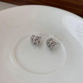 Geometric Oval Metal Stud Earrings for Women Girls - Versatile Party Jewelry