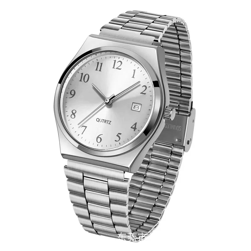 Casual Digital Ladies Watch with Stainless Steel Band - Multiple Colors