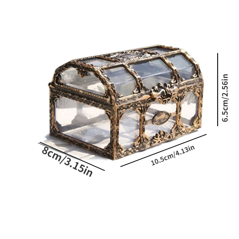 Transparent Plastic Jewelry Box Organizer Chest for Trinkets & Keepsakes