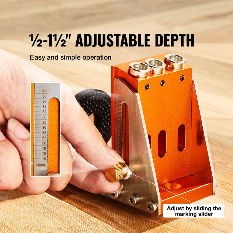 30-Piece Pocket Hole Jig Kit for Woodworking with Adjustable System and Step Drills