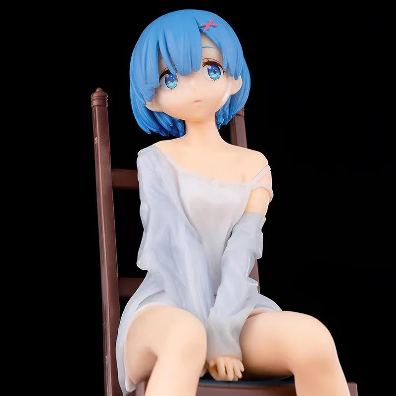 Re:Zero Rem Ram Sitting on Chair PVC Action Figure Collectible Anime Toy