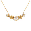 Stainless Steel Zirconia Flower Necklace Pendant 18K Gold Plated Jewelry