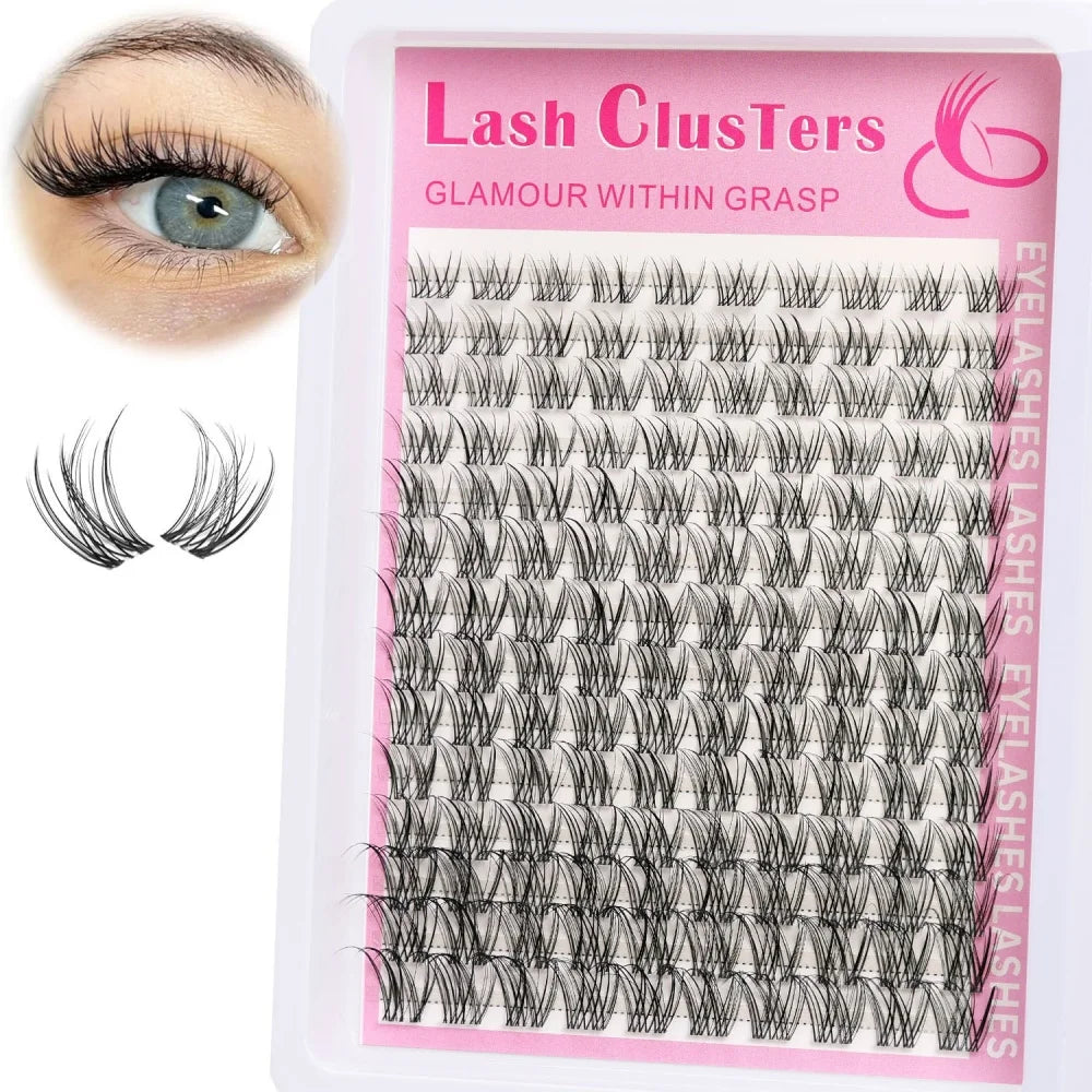 Natural Style Short Clus­ter­ed False Eyelashes with C-Shaped Curls 8-16mm