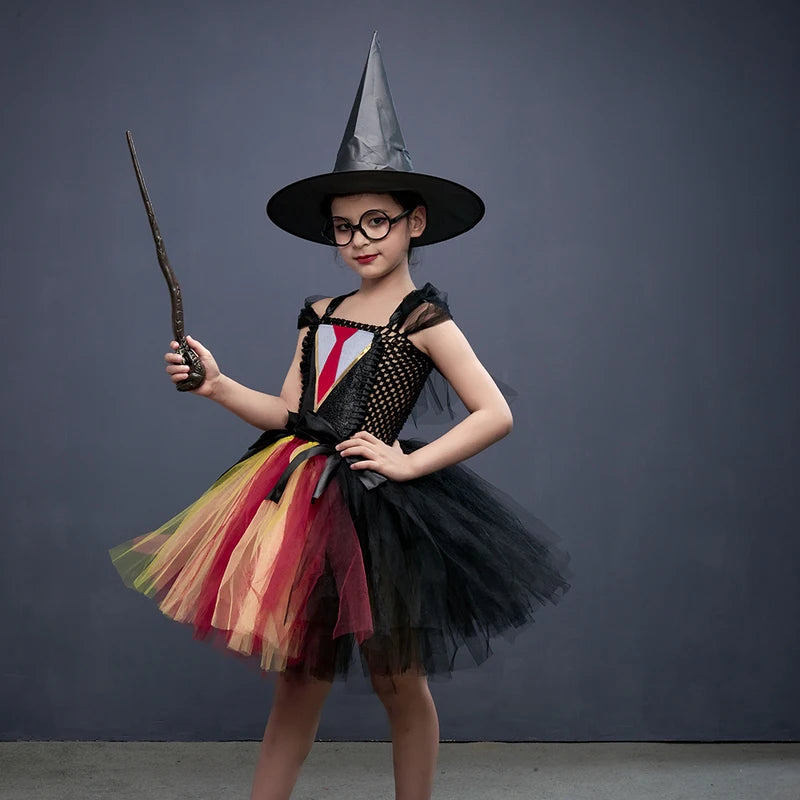 Kids Hermione Girl Tutu Dress for Halloween Cosplay Costume Party Dress