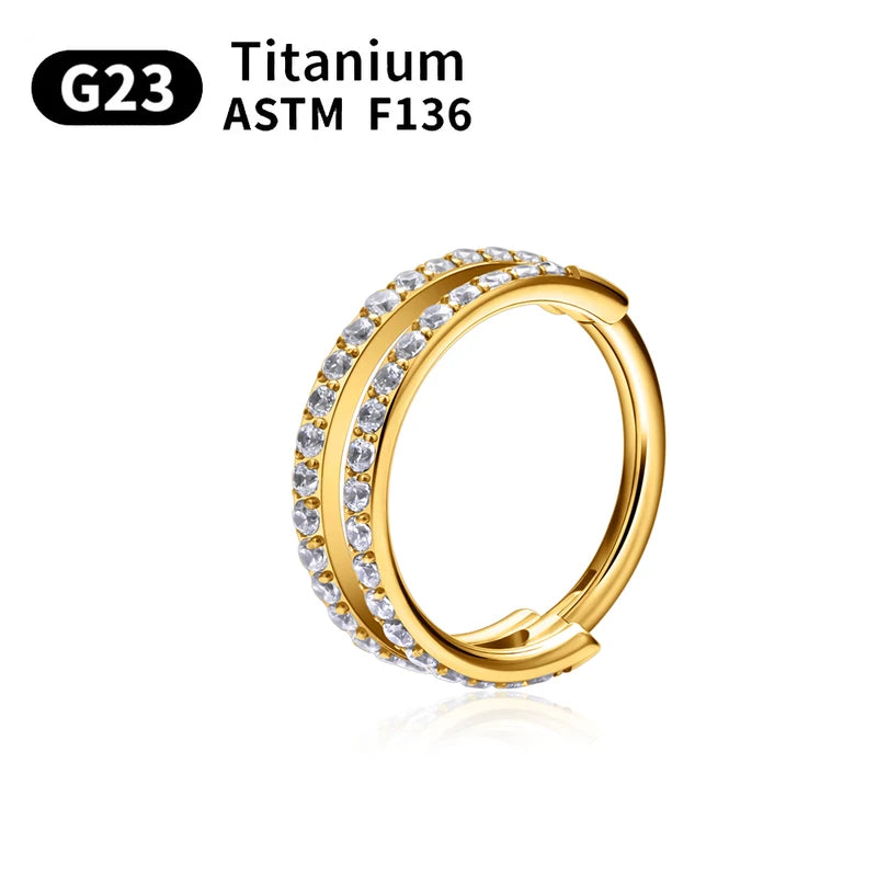 Titanium Nose Ring Clicker Hoop Body Jewelry Cartilage Helix Earrings Labret