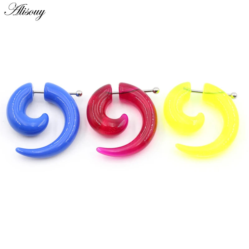 2pcs Acrylic Spiral Ear Taper Fake Gauge Body Jewelry Expanders Plugs & Tunnel