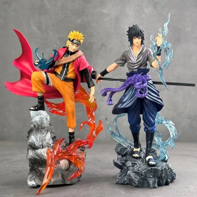 Anime Action Figure - Naruto & Sasuke PVC Collectible Toys - Multiple Colors