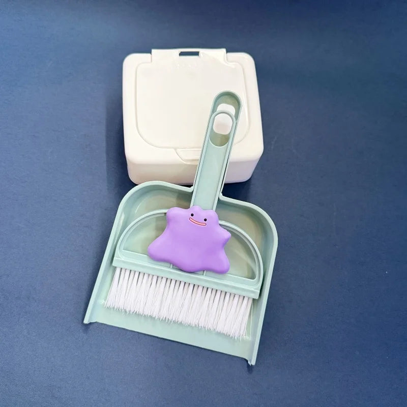 Mini Kawaii Pokemon Desk Dustpan and Small Broom Set - Office & Home Cleaning Gift
