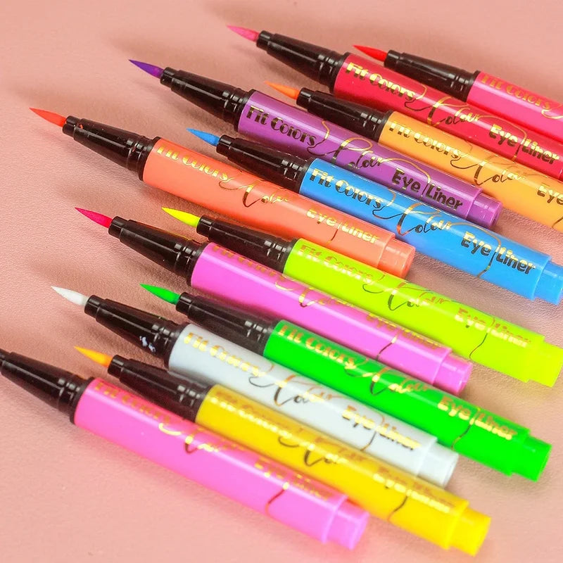 Neon Liquid Eyeliner Pen Waterproof UV Face & Body Makeup 12 Colors