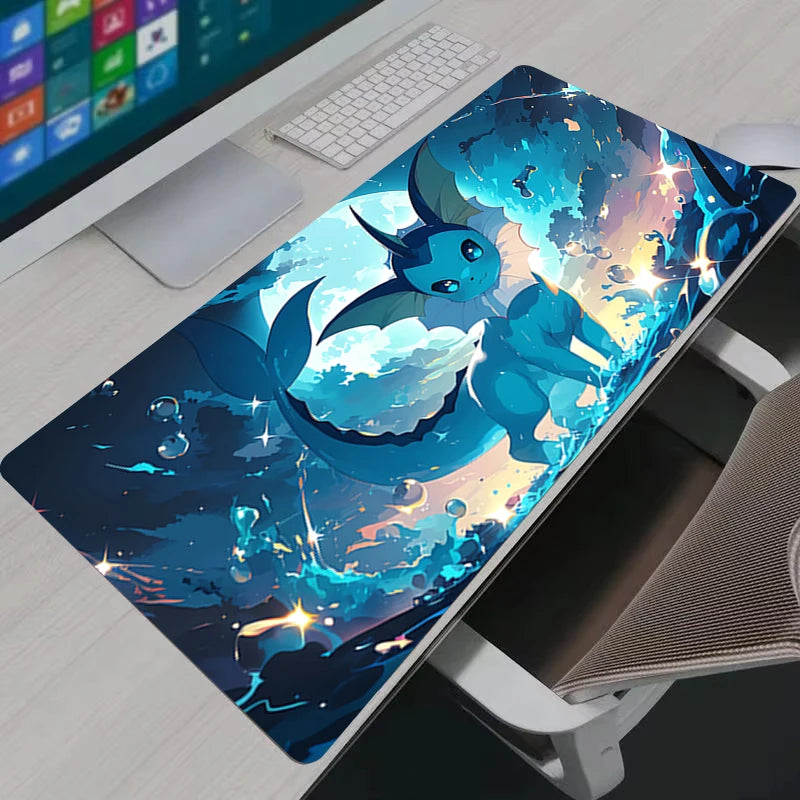 Oversized Gaming Mousepad XXL - Anime Pokémon Eevee & Mewtwo Desk Mat
