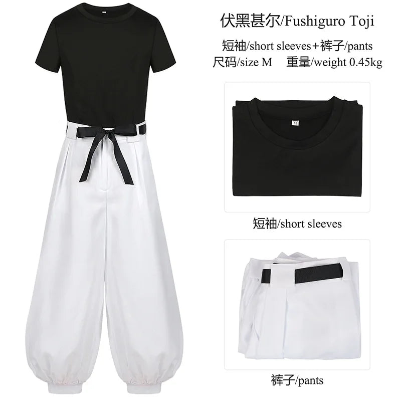 Anime Cosplay Costume Wigs T-Shirt Pants for Jujutsu Kaisen Characters
