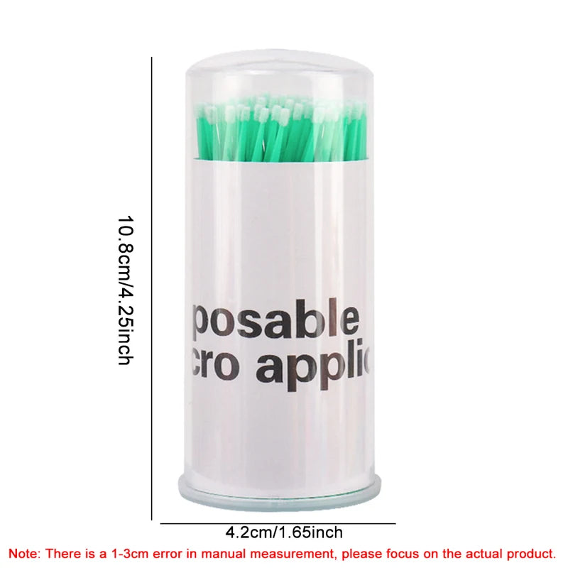 100pcs Cotton Swabs Micro Applicators Brush for Eyelash Extensions & Cleaning