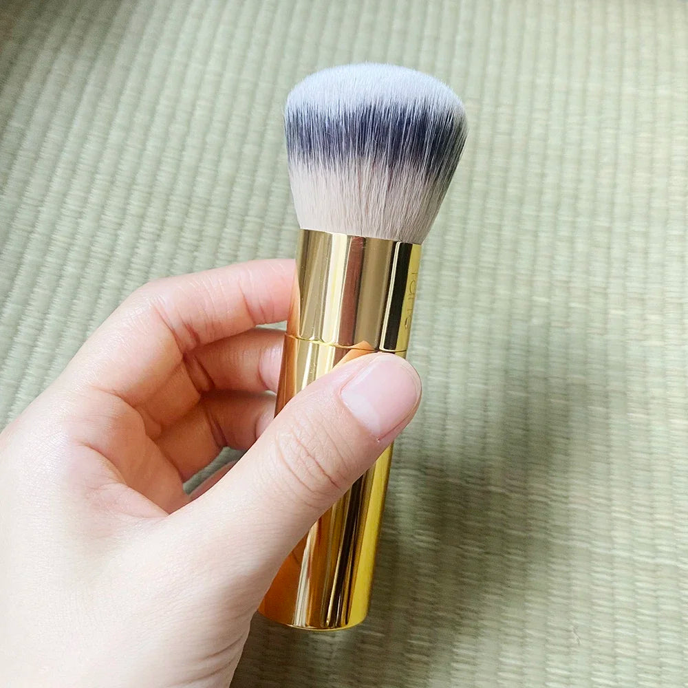 Airbrush Finish Bamboo Makeup Brush for Powder, Bronzer & Blush - Soft Synthetic Hair