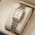 Women Quartz Wristwatch with Rectangular Roma Dial Fashion Watch for Ladies and Girls