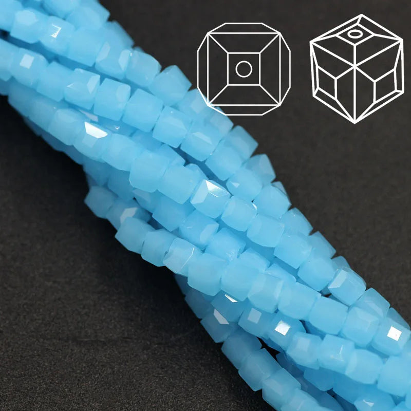 Glass Square Beads for Jewelry Making Loose Spacer Crystals 2mm-8mm | DIY Craft Supplies