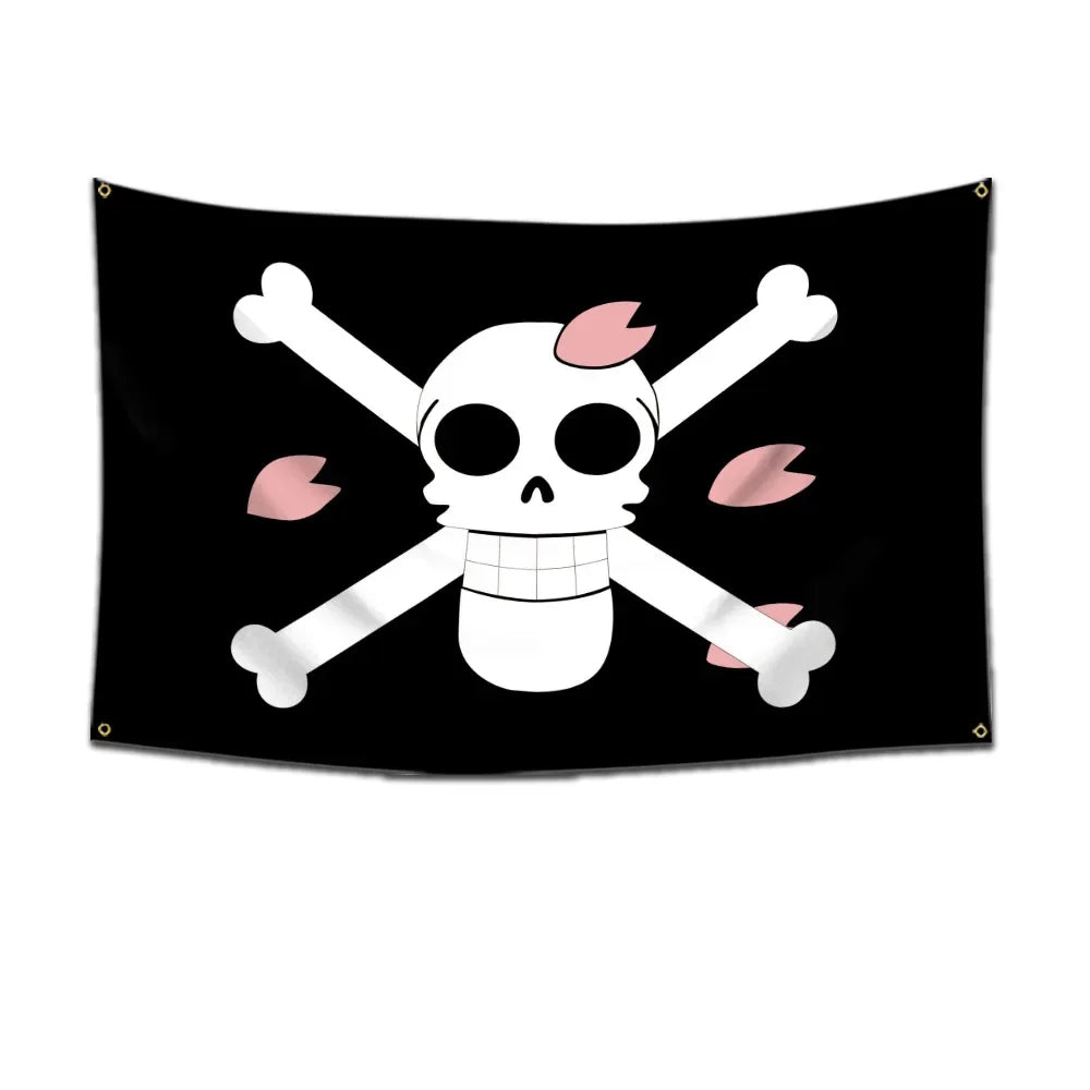 Anime One Piece Skull Flag Wall Banner - Pirate Theme Decor for Kids & Adults