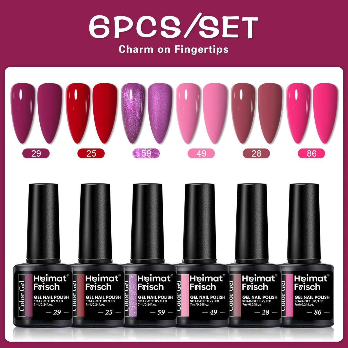 Glossy Semi-Permanent Gel Nail Polish Set - Trendy Color Block Series for Nail Art