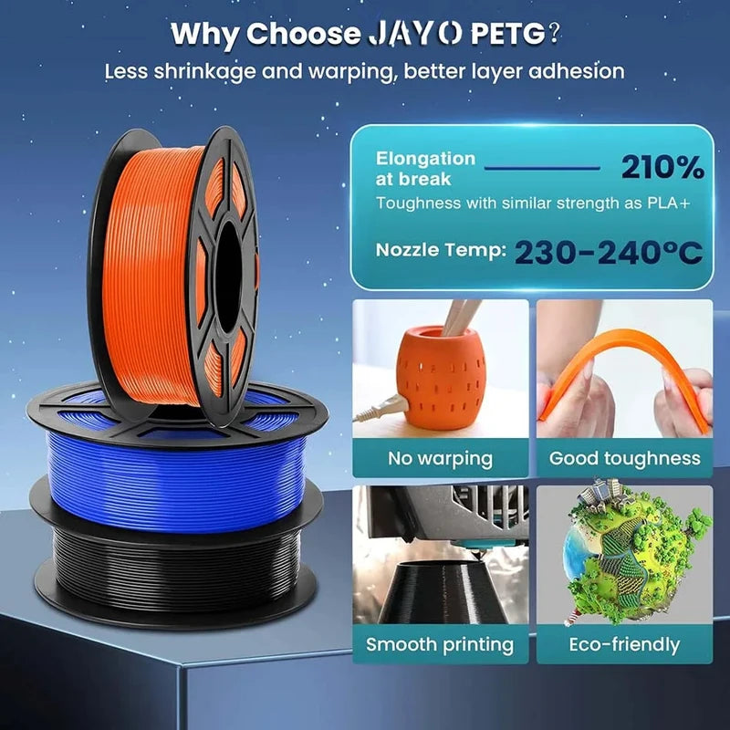 PETG 3D Printer Filament 1KG - Strong, Durable, High-Precision, Multiple Colors