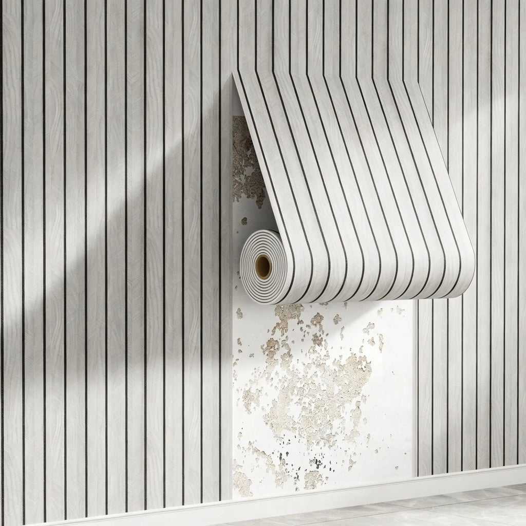Self-Adhesive Wood Grain Wall Tiles Roll for Kitchen Bathroom Living Room Decor Waterproof