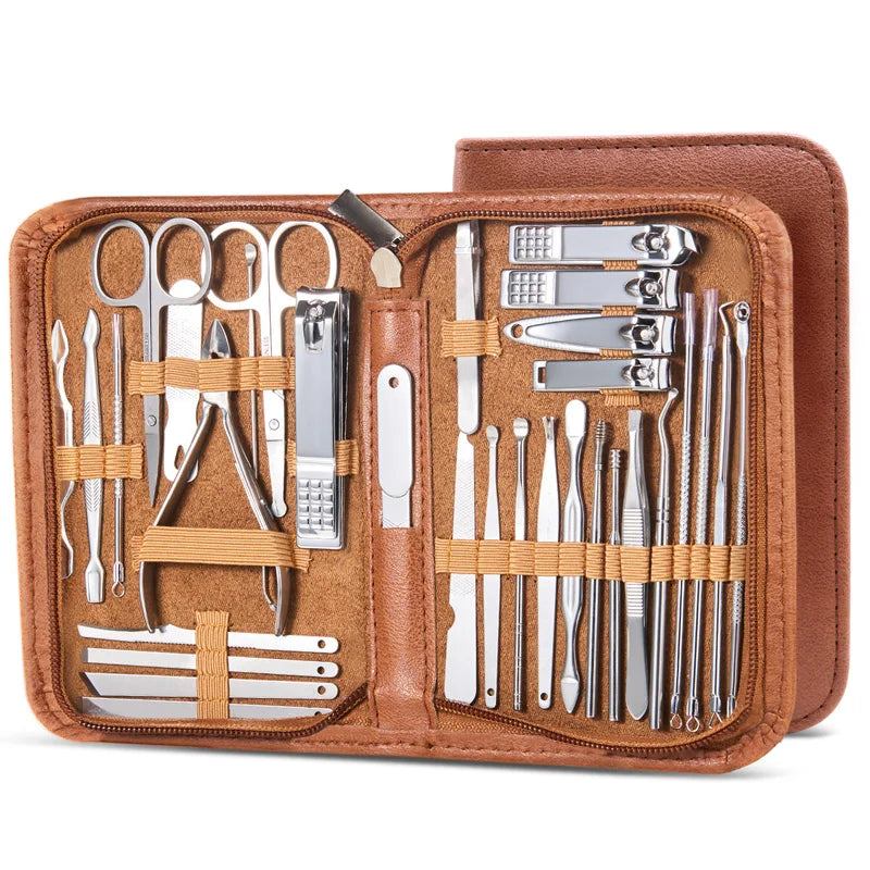 8/32pcs Manicure & Pedicure Nail Grooming Set Stainless Steel Professional Tools