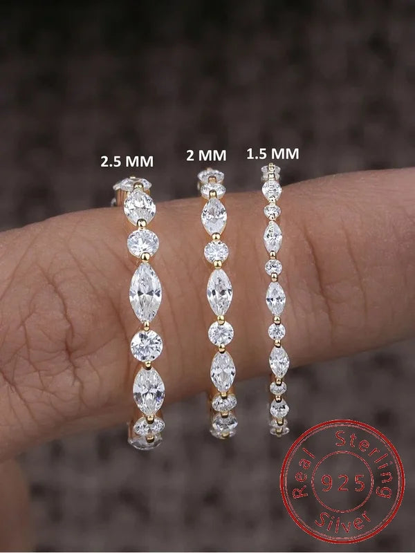Sterling Silver Zircon Bead Ring for Women Engagement Wedding Jewelry