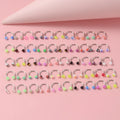 50PCS Colorful Body Piercing Jewelry Set - Nose, Septum, Eyebrow, Ear