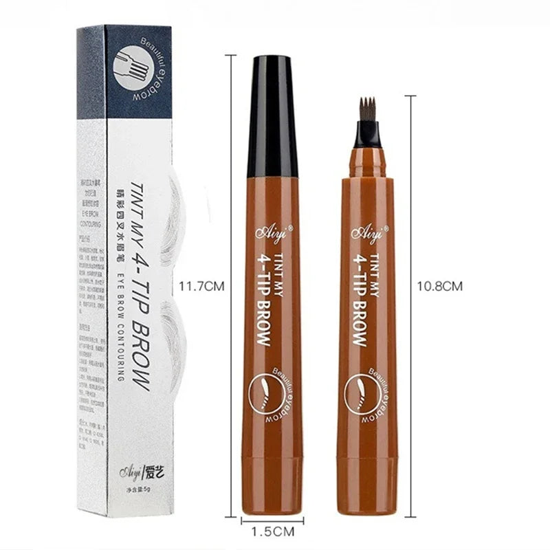 Waterproof 4-Point Eyebrow Pencil Set - Long Lasting Microblading Style Makeup