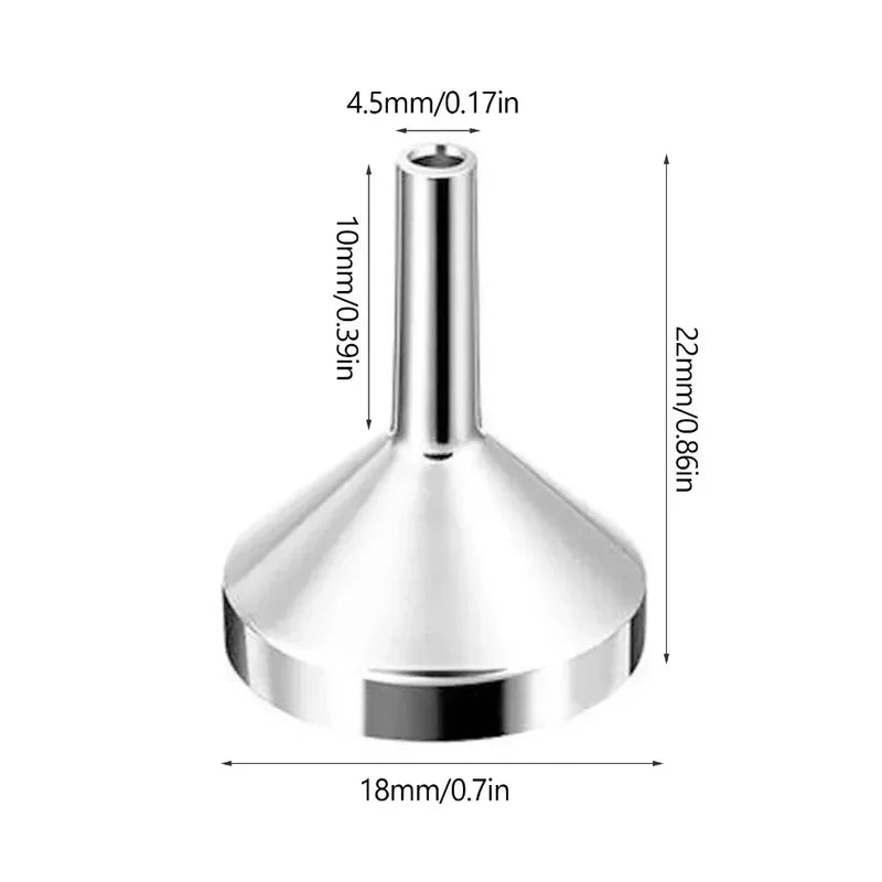 Mini Aluminum Alloy Perfume Dispenser Funnel 5-Pack Small Liquid Transfer Tools