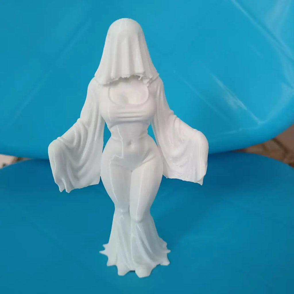 12cm Ghost Ornament - 3D Printed White Halloween Decoration for Indoor & Outdoor Use
