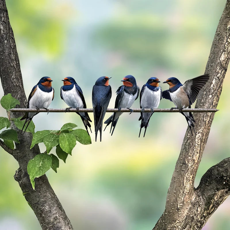 Metal Bird Wall Decoration - Outdoor Fence Branch Swallow Wall Art