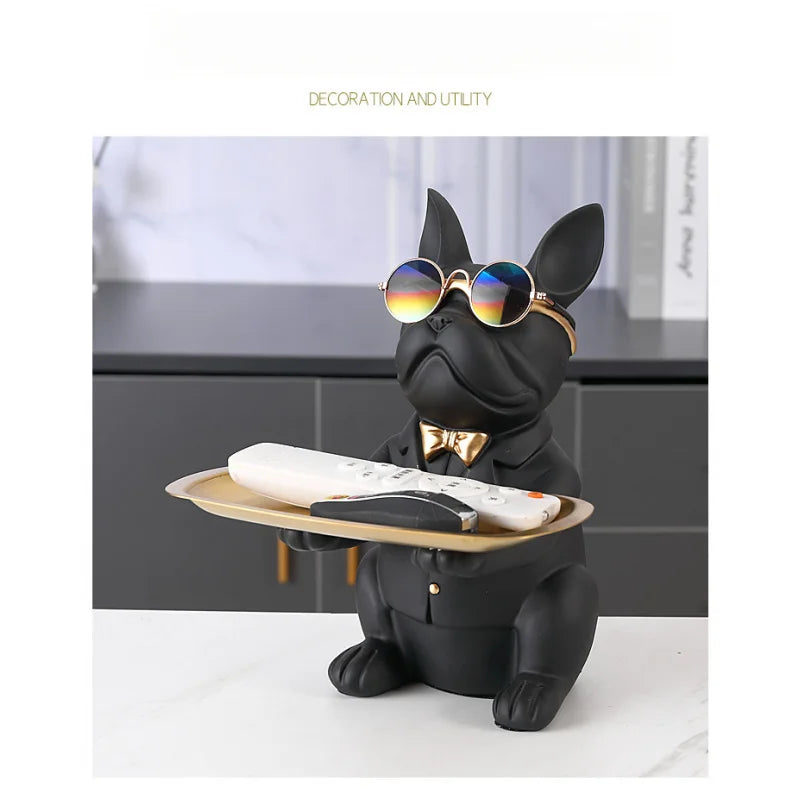 Multi-Functional Animal Statue Tray Decorative Storage Organizer for Living Room & Bedroom