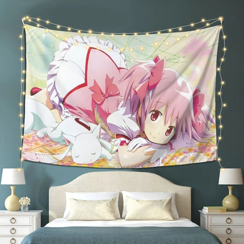 Anime Madoka Kaname Tapestry Wall Art for Bedroom & Living Room Decor